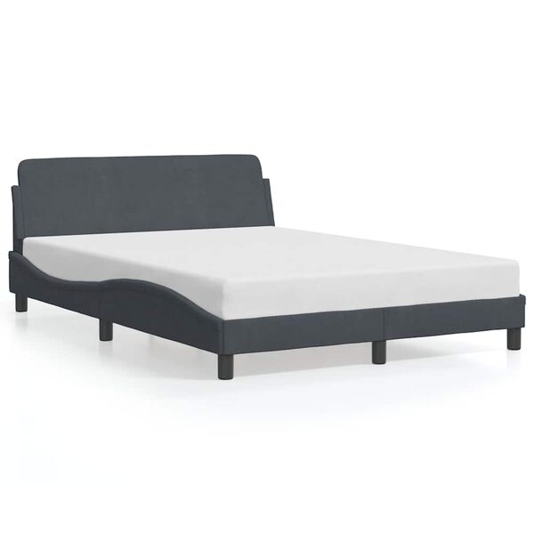 vidaXL Bed Frame "Dover" Dark Grey 137x190 cm Double Velvet
