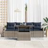 vidaXL Garden Sofa Set with Cushion 5 pcs Grey Poly Rattan
