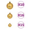 vidaXL Artificial Pre-lit Christmas Tree with Ball Set White 210 cm