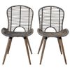 vidaXL Dining Chairs 2 pcs Brown Natural Rattan