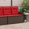 vidaXL Reclining Garden Bench with Cushions Brown Poly Rattan