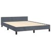 vidaXL Bed Frame without Mattress Dark Grey Double Velvet