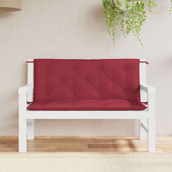 vidaXL Garden Bench Cushion Wine Red 120x(50+50)x7cm Oxford Fabric