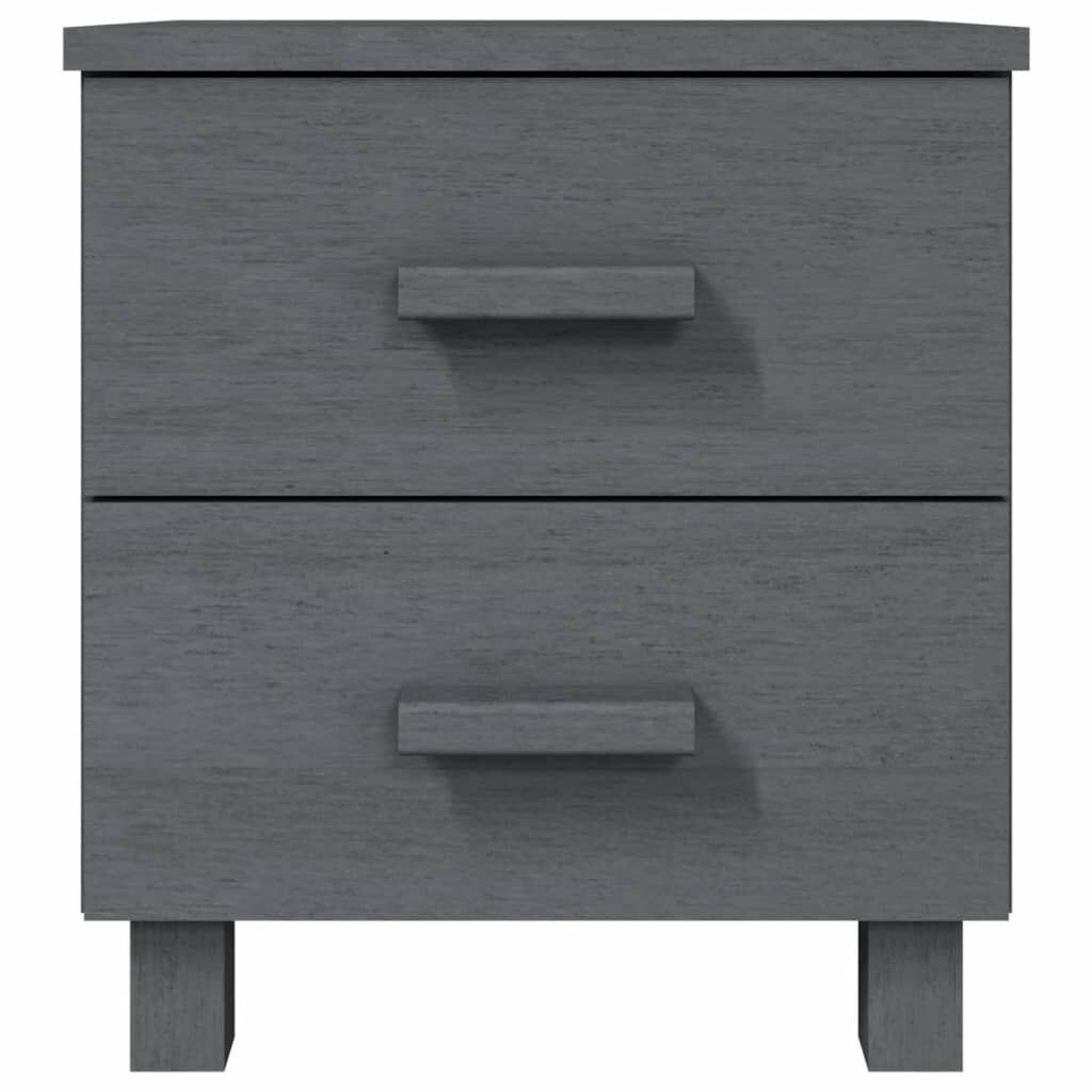 vidaXL Bedside Cabinets HAMAR 2 pcs Dark Grey 40x35x44.5 cm Solid Wood