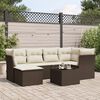 vidaXL 7 Piece Garden Sofa Set with Cushions Brown Poly Rattan