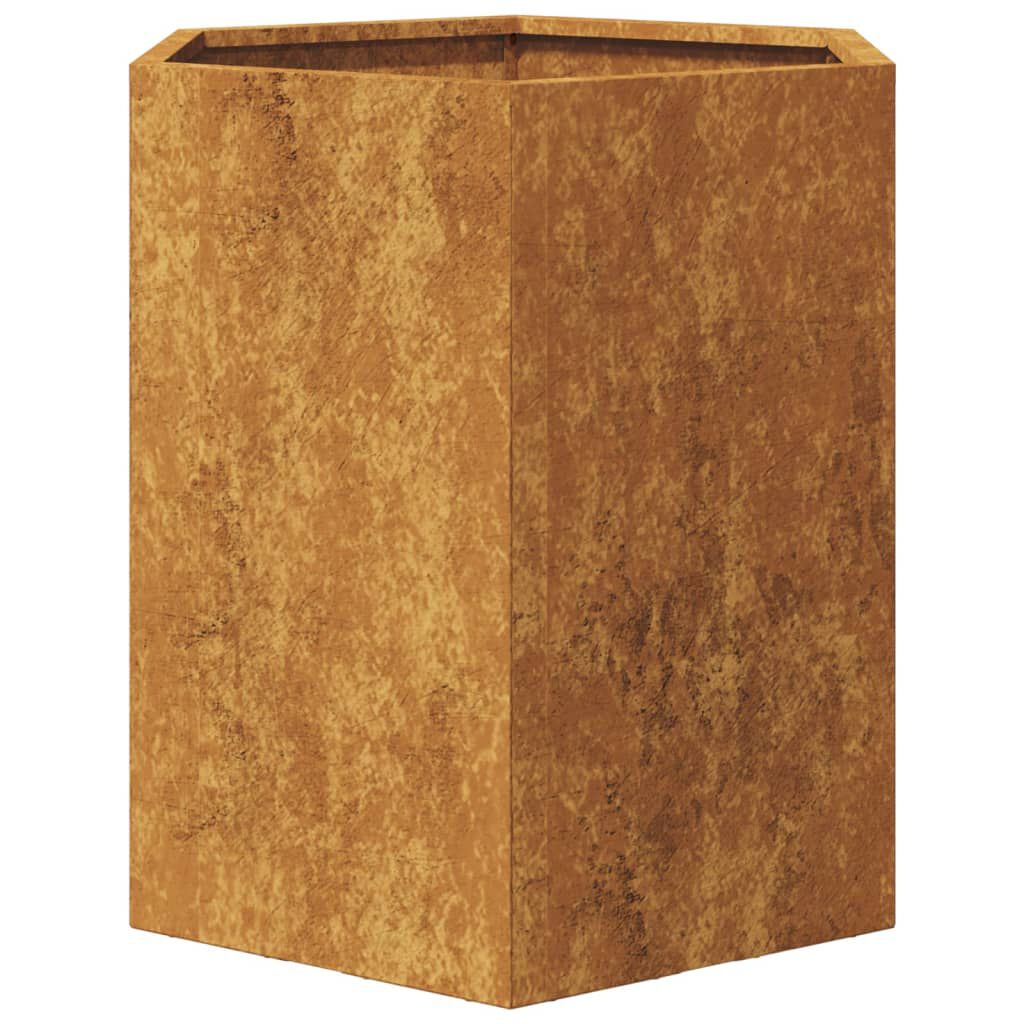 vidaXL Garden Planters 2 pcs Hexagon 46x40x45 cm Weathering Steel