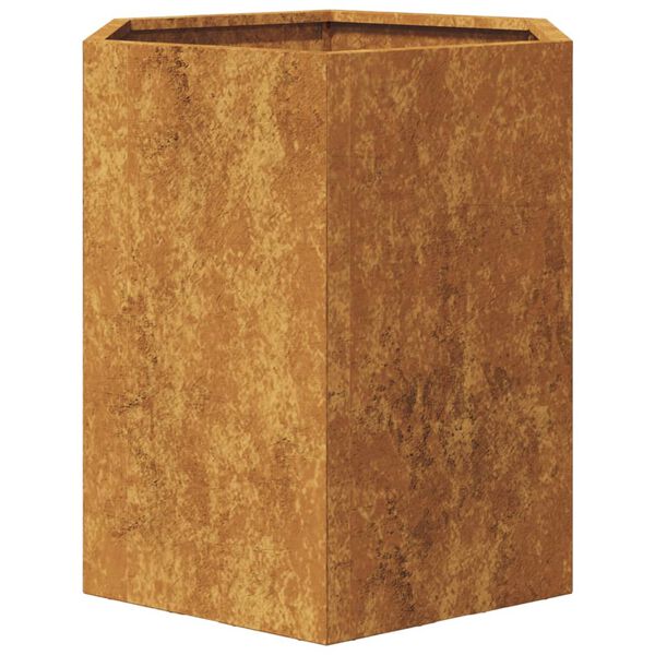 vidaXL Garden Planters 2 pcs Hexagon 46x40x45 cm Weathering Steel