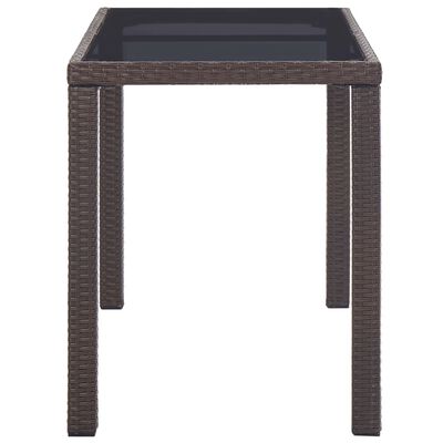 vidaXL Garden Table Brown 123x60x74 cm Poly Rattan