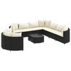 vidaXL 10 Piece Garden Sofa Set with Cushions Black Poly Rattan