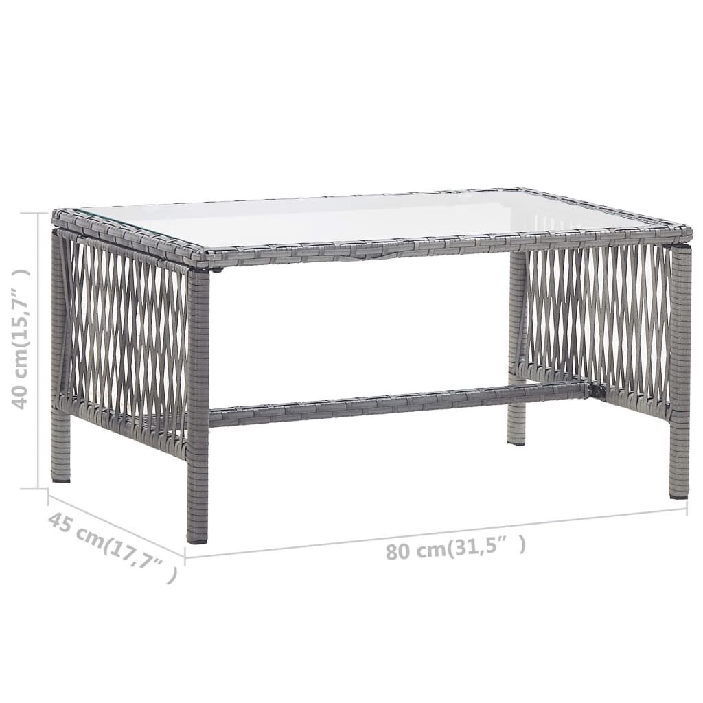 vidaXL 4 Piece Garden Lounge Set with Cushion Poly Rattan Anthracite
