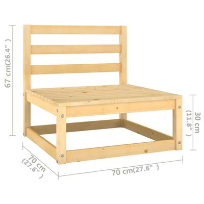vidaXL 10 Piece Garden Lounge Set with Cushions Solid Pinewood