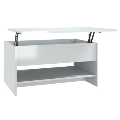 vidaXL Coffee Table High Gloss White 80x50x40 cm Engineered Wood