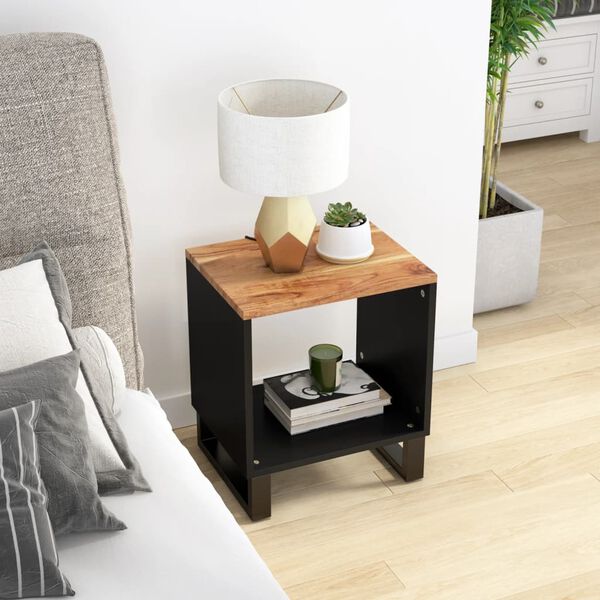 vidaXL Coffee Table 40x31x46 cm Solid Wood Acacia&Engineered Wood