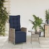 vidaXL Reclining Garden Chair with Footrest Grey Poly Rattan
