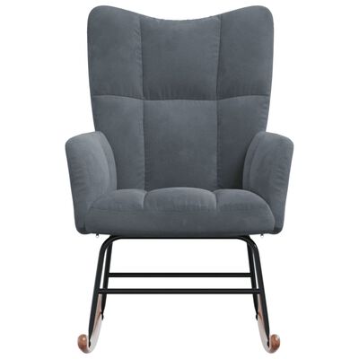 vidaXL Rocking Chair Dark Grey Velvet
