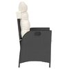 vidaXL 3 Piece Bistro Set with Cushions Black Poly Rattan