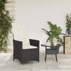 vidaXL Reclining Garden Chair with Cushions Black Poly Rattan
