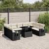 vidaXL 10 Piece Garden Sofa Set with Cushions Black Poly Rattan
