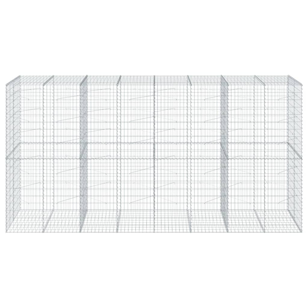 vidaXL Gabion Basket with Cover 400x100x200 cm Galvanised Iron