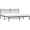 vidaXL Metal Bed Frame without Mattress with Headboard Black 183x213cm