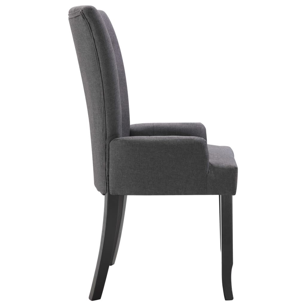 vidaXL Dining Chairs with Armrests 6 pcs Dark Grey Fabric
