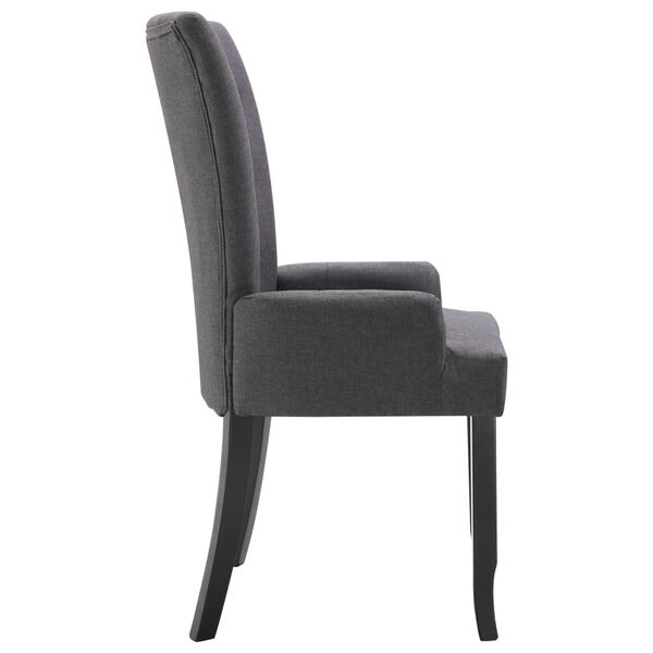 vidaXL Dining Chairs with Armrests 6 pcs Dark Grey Fabric