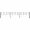 vidaXL Garden Fence with Spear Top Steel 537x60 cm Black