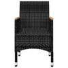 vidaXL 3 Piece Bistro Set Poly Rattan and Tempered Glass Black