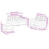 vidaXL 3 Piece Sofa Set with Cushions Black Faux Leather