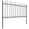 vidaXL Garden Fence with Hoop Top Steel 359x100 cm Black