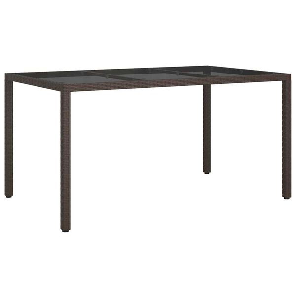 vidaXL Garden Dining Table Brown 150 x 90 x 75 cm Poly rattan