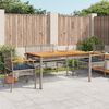 vidaXL 5 Piece Garden Dining Set with Cushions Grey Poly Rattan