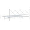 vidaXL Metal Bed Frame without Mattress with Headboard White 193x203cm