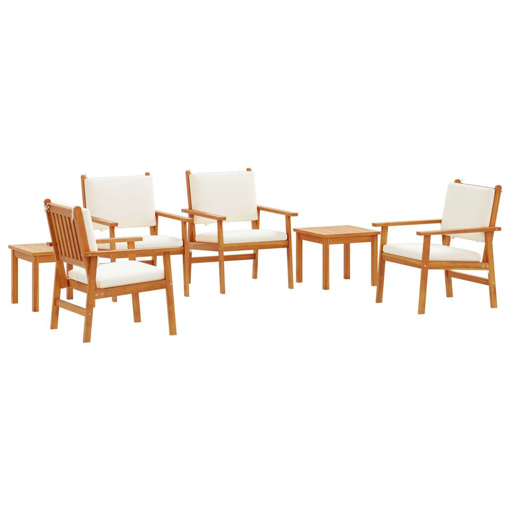 vidaXL 6 Piece Garden Dining Set with Cushions Solid Wood Acacia