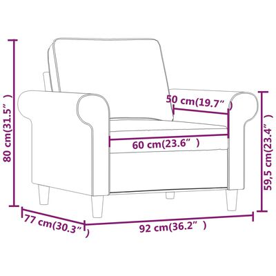 vidaXL Sofa Chair Dark Grey 60 cm Fabric