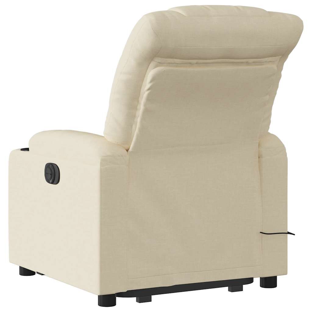 vidaXL Stand up Massage Recliner Chair Cream Fabric