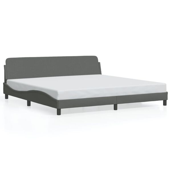 vidaXL Bed Frame "Dover" Dark Grey 193x203 cm Fabric