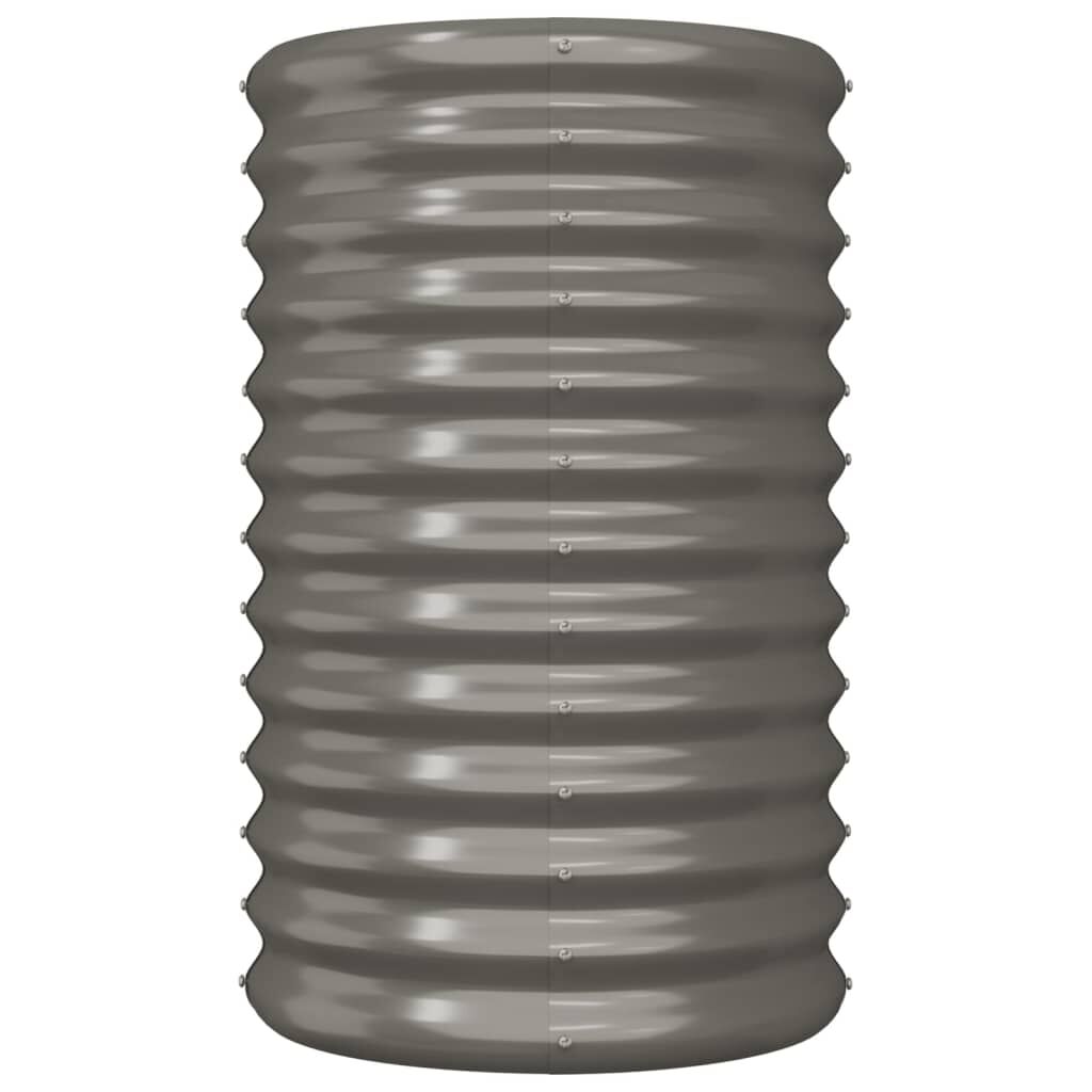 vidaXL Garden Planter Powder-coated Steel 40x40x68 cm Grey