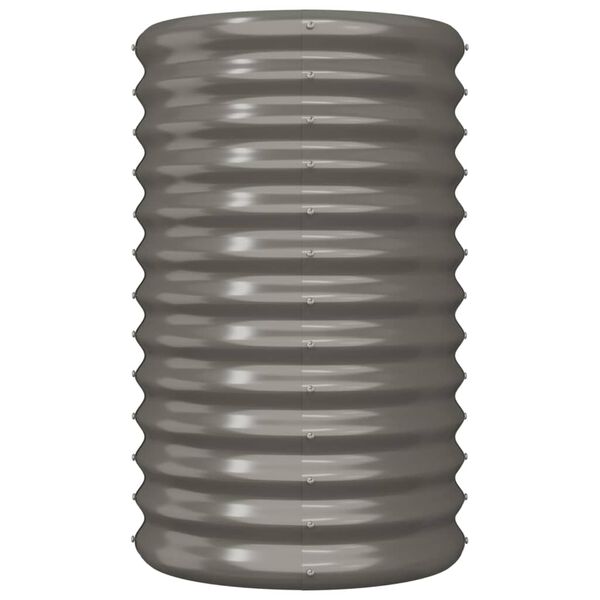 vidaXL Garden Planter Powder-coated Steel 40x40x68 cm Grey