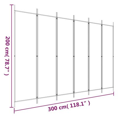 vidaXL 6-Panel Room Divider Anthracite 300x200 cm Fabric