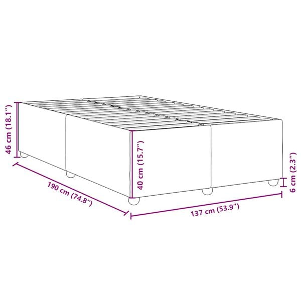 vidaXL Bed Frame without Mattress Dark Grey Full Fabric