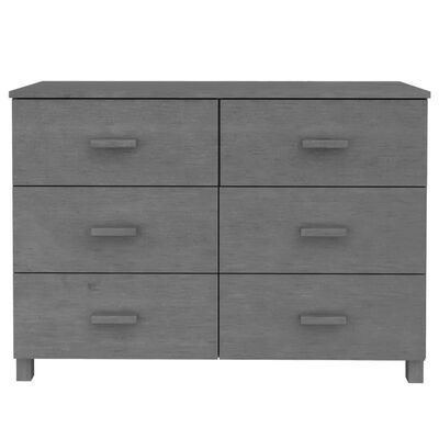 vidaXL Sideboard HAMAR Dark Grey 113x40x80 cm Solid Wood Pine