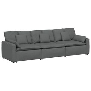 vidaXL Modular Sofa with Cushions Dark Grey
