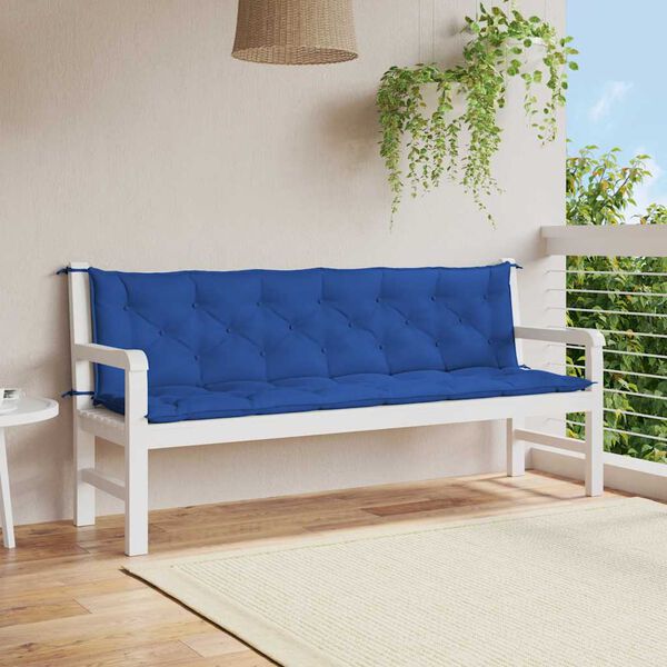 vidaXL Garden Bench Cushion Blue 200x(50+50)x7cm Oxford Fabric