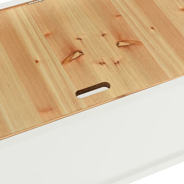 vidaXL Bench White 107x45x75.5 cm Solid Wood Fir