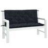 vidaXL Garden Bench Cushions 2pcs Black Check Pattern 120x50x7cm Fabric