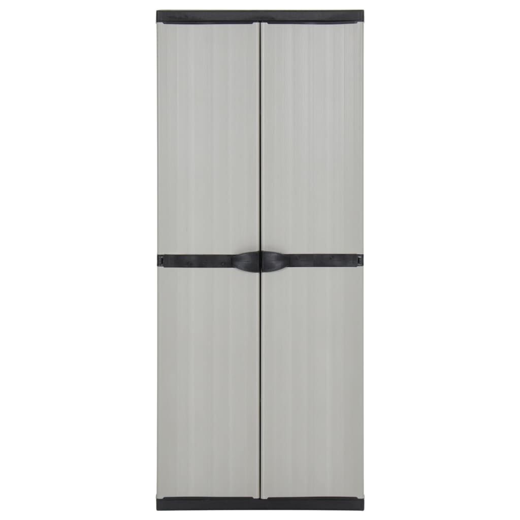 vidaXL Garden Storage Cabinet with 3 Shelves Grey&Black 68x40x168 cm