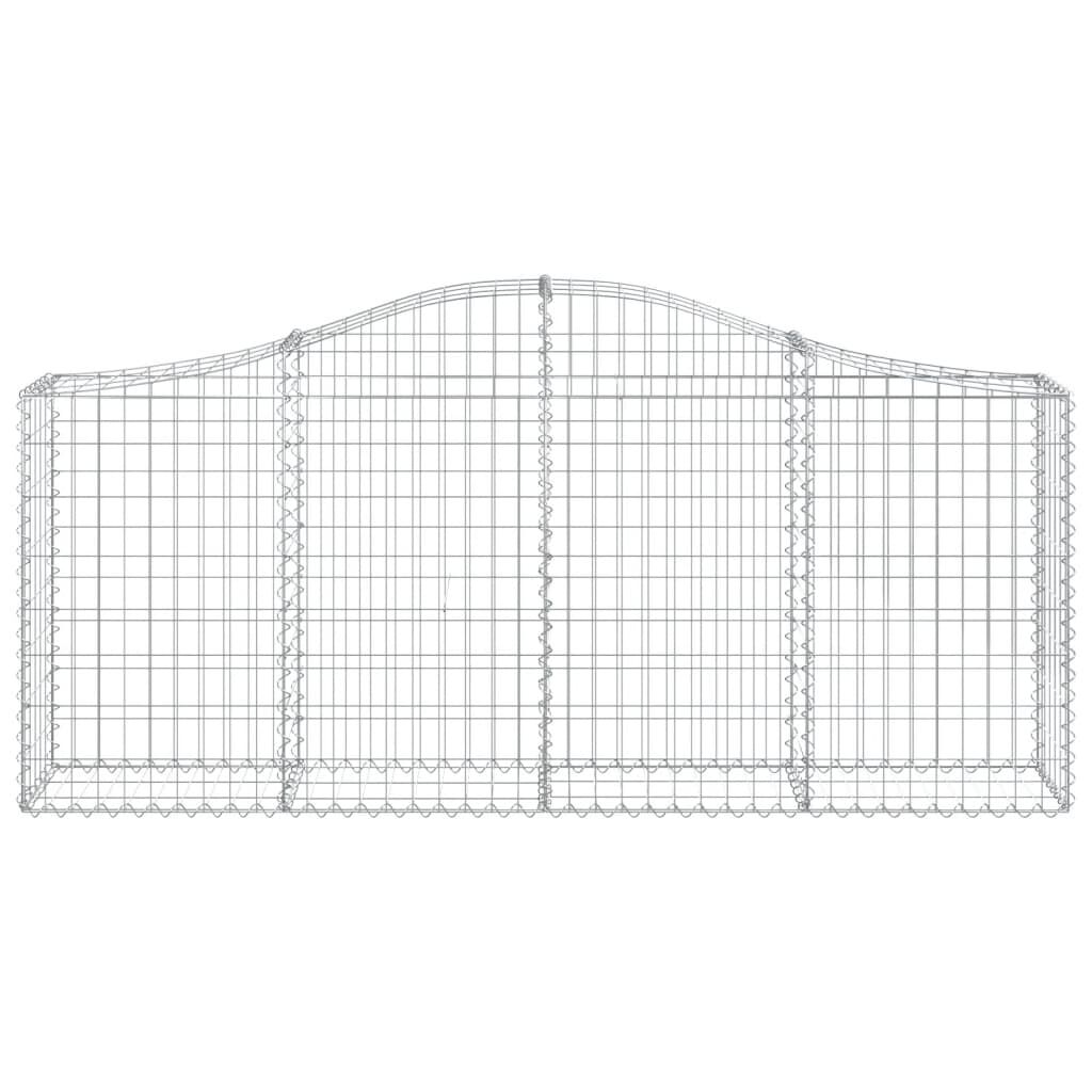 vidaXL Arched Gabion Baskets 10 pcs 200x30x80/100 cm Galvanised Iron