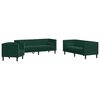 vidaXL 3 Piece Chesterfield Sofa Set with Bolsters Dark Green Velvet