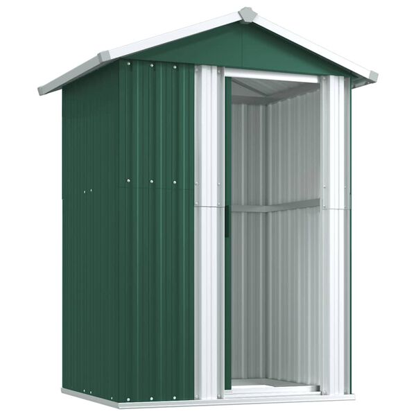 vidaXL Garden Shed Green 126x97.5x177 cm Galvanised Steel